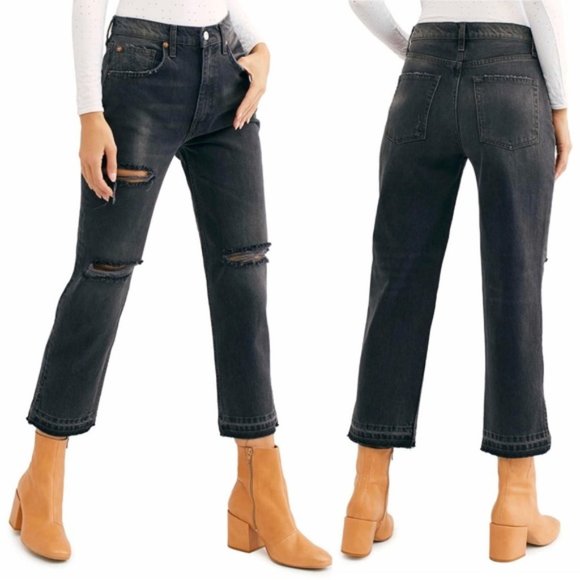Free People Denim - Free People Lita Cropped Straight Leg Jean
